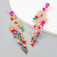 thumbnail image 3 of Pendientes de diseño de moda de aleación de diamantes con hojas geométricas de diamantes de colores pendientes femeninos, 3 of 6