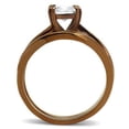 thumbnail image 2 of IP Coffee light Stainless Steel Ring with AAA Grade CZ in Clear for Women Clear Stone Color Style TK2964 Size 6, 2 of 4