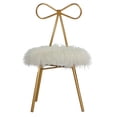 thumbnail image 3 of Cortesi Home Tilly Accent Chair with Bow Detail, White Faux Fur, 3 of 7