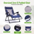 thumbnail image 5 of Backyard Expressions Deluxe XL Padded Recliner Chair – Ergonomic Anti-Gravity Lounger with Folding Design, Side Tray, and Adjustable Headrest, 5 of 7