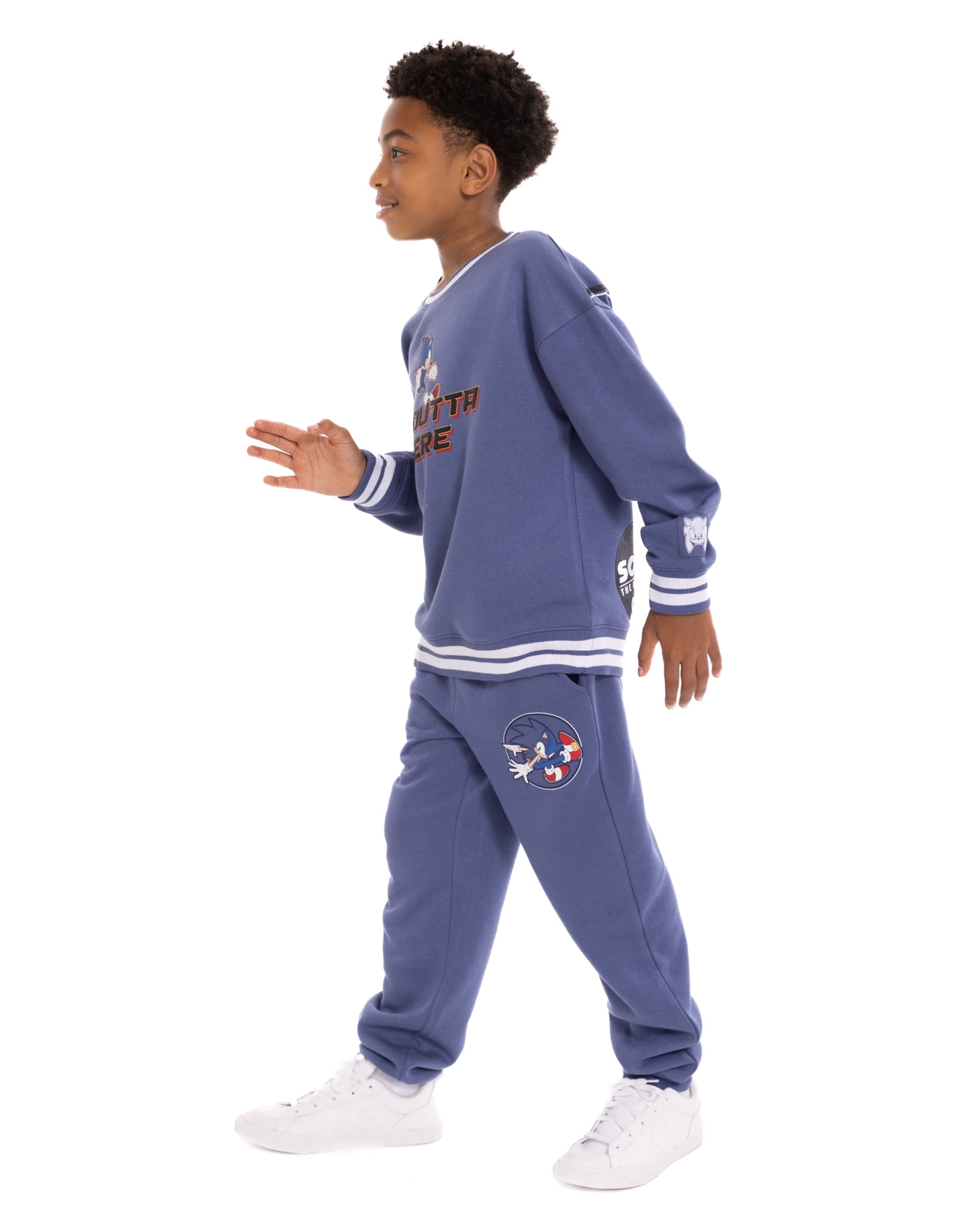 Sonic the Hedgehog Boys Crewneck Sweatshirt with Jogger Pants, Sizes 4-16