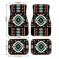 thumbnail image 6 of Renewold Southwest American Tribal Blue Brown Rubber Car Floor Mats Auto Carpet Non-slip Rubber Car Rugs Full Set Universal Fit for Most Vehicles Auto Interior Decor, Set of 4, 6 of 7