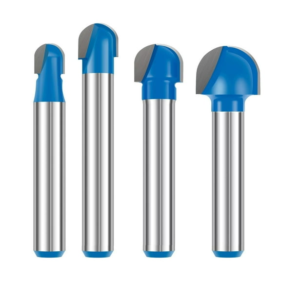 Premium Carbide Round Nose Router Bit Set for Woodworking, Anti-Kickback Design for Safe Cutting of Grooves and Molding