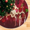 thumbnail image 5 of FMSHPON Valentine's Day Romantic Champagne Rose Xmas Christmas Tree Skirt Stand Mat for Holiday Party Decoration Indoor Outdoor 48 inches, 5 of 6