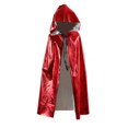 thumbnail image 3 of HAIJIE Halloween Shiny Finish Hooded Tie Neck Long Cape Boys Girls Multiple Solid Tone Seasonal Themed Cloak (Red,75cm), 3 of 6