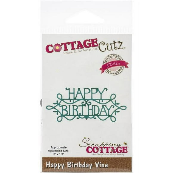 CottageCutz CCE549 3 x 1.3 Po Joyeux Anniversaire les Élites de la Vigne Meurent