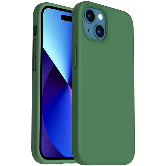 Entronix Funda de Silicona para iPhone 15, Suave Al Tacto, Antiarañazos y Antigolpes, Color Verde