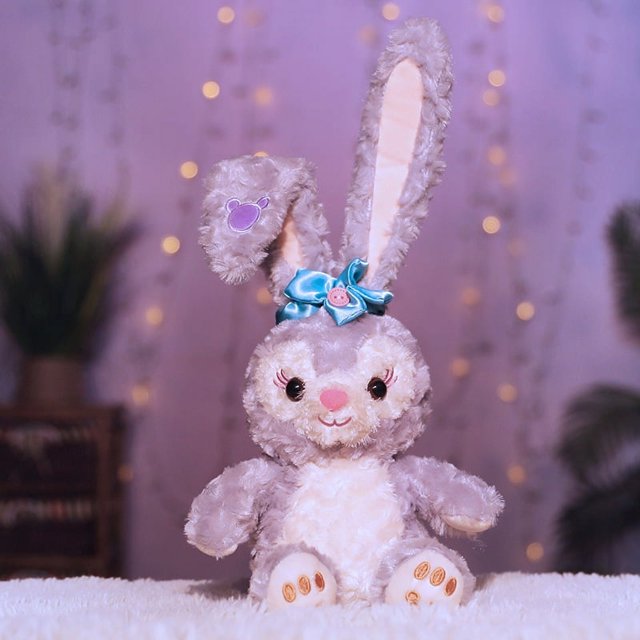 Muñeco de peluche Stellalou de 50 cm de Disney de MINISO, conejo morado de orejas largas, juguetes encantadores para niñas, regalos de cumpleaños