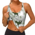 thumbnail image 3 of Balery green plaid Moose tree Sujetadores deportivos con espalda cruzada para mujer, acolchados, sin costuras, de alto impacto, ideales para yoga, gimnasio, entrenamiento y fitness.-XX-Large, 3 of 8