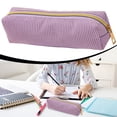 thumbnail image 2 of 1 Pc Corduroy Pencil Pouch, Aesthetic Pencil Box, Zipper Pen Bag, Cute Stationery Organizer, Multipurpose Storage Pouch, Portable Pencil Bag, Soft Fabric Carry Case, Travel Brush Pouch, 2 of 6