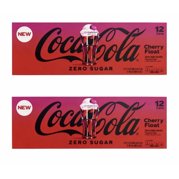 Coca-Cola Zero Sugar Cherry Float Soda Pop Fridge Pack Cans, 12 fl oz, 24 pack
