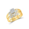 thumbnail image 2 of 10kt Yellow Gold His Hers Round Diamond Solitaire Matching Wedding Set 1/4 Cttw, 2 of 5