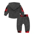thumbnail image 4 of GXWEA 9-12 Month Boy Clothes 4 Year Old Boy Clothes Toddler Baby Boy Clothes Long Sleeve Hooded Pullover Colorblock Sweatshirt + Pants 2Pcs Outfits Set A5 sets Red 3-6 Months, 4 of 8