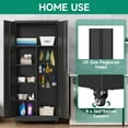 thumbnail image 5 of Metal Garage Storage Cabinet with Wheels,Rolling Tool Storage Cabinet with Lock,Steel Locking Cabinet with Locking Doors and Adjustable Shelves,Tall Storage Cabinet for Office Home,Garage,Shop-Black, 5 of 9