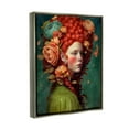 thumbnail image 4 of Stupell Industries Woman with Peonies Portrait Botanical & Floral Painting Gray Floater Framed Art Print Wall Art, 17 x 21, 4 of 10