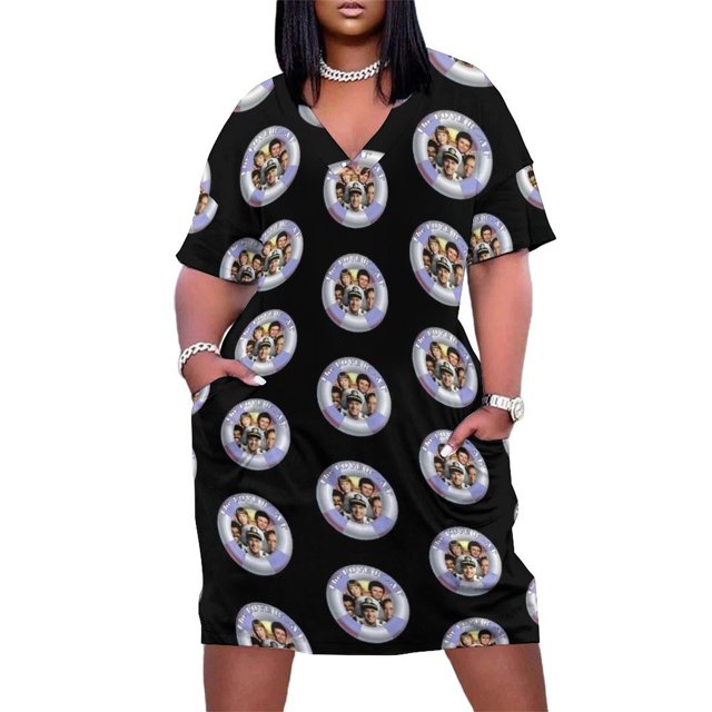 The Love Boat-vestido holgado con bolsillos para mujer traje de noche con estampado retro de salvavidas para baile de graduación