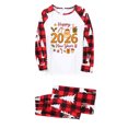 thumbnail image 2 of Red & White Christmas Pajamas Matching Sets for Family 2026 HAPPY NEW YEAR Elk Graphic Xmas Pjs Funny Family Soft Loungewear, 2 of 5