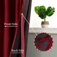 thumbnail image 3 of Hiasan Luxury Velvet Curtain with Tiebacks-Christmas Blackout Curtains for Bedroom/Living Room, Rod Pocket, Wine Red, 52" x 108", Set of 2, 3 of 12