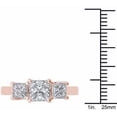 thumbnail image 4 of 2 Carat T.W. Princess-Cut Diamond Three-Stone 14kt Rose Gold Engagement Ring, 4 of 5