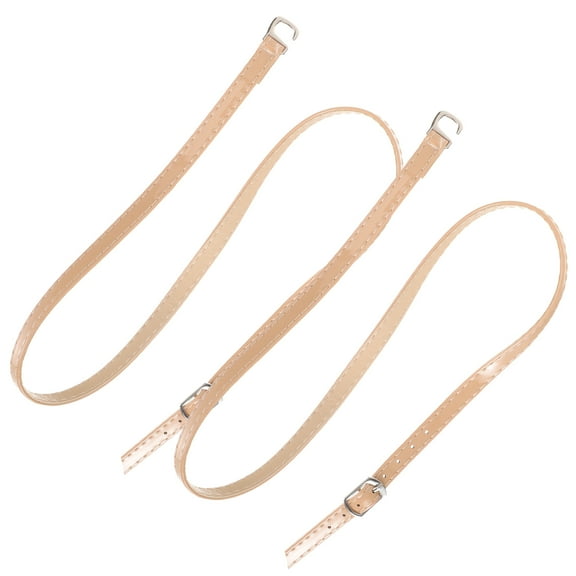 Khaki Adjustable Shoe Straps for Women with Metal Buckle Made of PU Material 1 Pair
