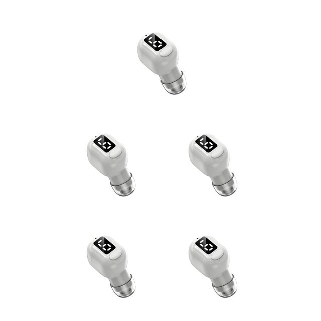 Matsuzay 1 pieza auricular inalámbrico portátil 100 mAh IPX5 impermeable recargable potencia pantalla auricular comunicación auricular blanco Type2 NO2