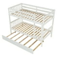 thumbnail image 2 of DreamBuck Twin Over Twin Bunk Bed with Trundle, Wood Bunk Bed Frame with Ladder and Guardrail, Can Be Converted into 2 Beds, Twin Bunk Beds for Teens, Adults, No Box Spring Needed, Noise Free, 2 of 9
