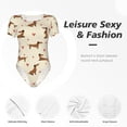 thumbnail image 6 of The Xecao Heart Dachshund Women's Crew Neck Body Suit, a short-sleeved bodysuit and basic swimsuit, both comfort and style for dating and daily life, 6 of 9