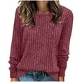 thumbnail image 1 of Fanxing Chemises à Manches Longues pour Femmes Tuniques Hauts Coupe Ample Habillé Col Rond Pull Basique Extensible Pulls T-Shirts pour Femmes 2025, 1 of 5