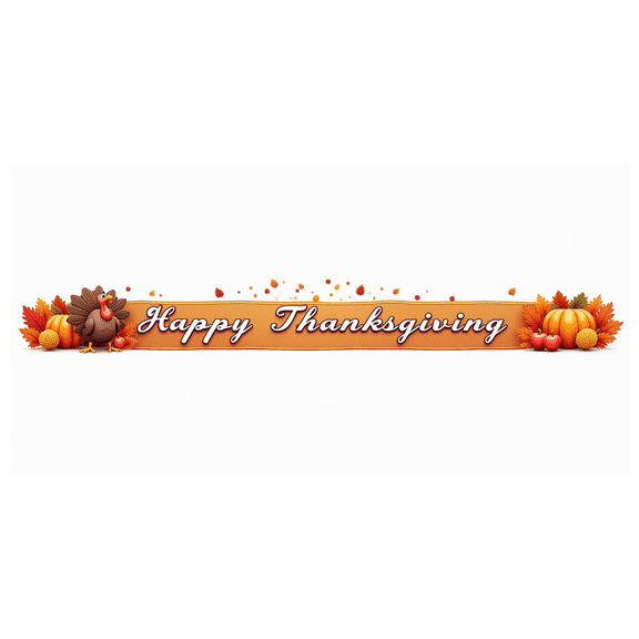 Colorful Design Thanksgiving Banner Autumn Turkey Pumpkin Leaves for Holiday Celebration Indoor Decoration Festival Event