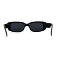 thumbnail image 4 of Womens Mod Rimless Rectangle Plastic Trendy Sunglasses All Black, 4 of 5