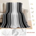 thumbnail image 5 of Black Ombre Striped Blanket Soft Cozy Warm Throw Blanket for Couch, Plush Fuzzy Flannel Fleece Blankets for Sofa, Modern Black Gray Vertical Stripes Bed Blankets Lightweight Gifts for Women, 30"x40", 5 of 9