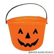Halloween Pumpkin 7in Trick or Treat Candy Bucket Pail, Each, Orange