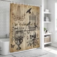 thumbnail image 6 of Halloween Shower Curtain, Waterproof Shower Curtains for Bathroom, Vintage Skull Black Crows Flowers Butterfly Washable Fabric Bathtub Curtain Set Bath Decor with 12 Hooks Long 72"x84", 6 of 8