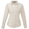 thumbnail image 1 of Premier - Camisa lisa de popelín de manga larga para mujer (Plata), 1 of 2