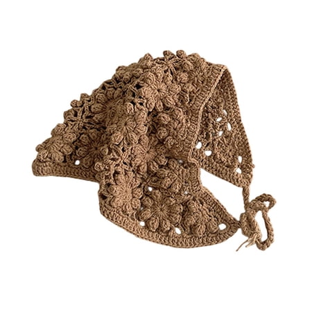 Breathable Knit Infant Head Scarf Stylish Hair Accessory Gentle On Skin Neutral Tone Headscarf Hollowed Head Wrap Hat