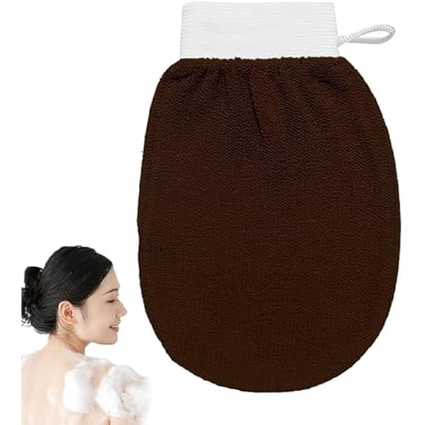 wonima11 Power of The Peel Mitts, Exfoliating Bath Glove for Body Scrub, Soft Power of The Peel Mitt Glove, Mitt Exfoliating Glove, Gentle Peel Mitt for Shower Scrub(Brown)