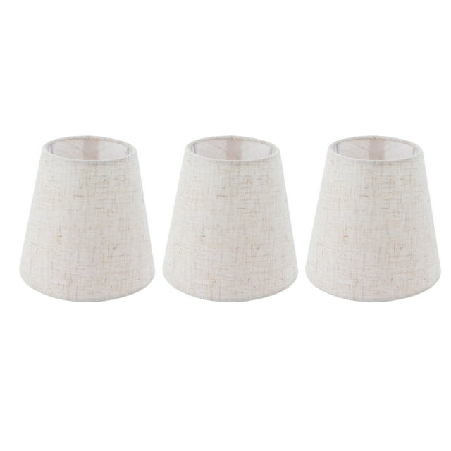 Pantalla de lámpara de tela de lino de 3 piezas E14, pantalla de mesón para candelabros, decoración de hoteles y karaokes.