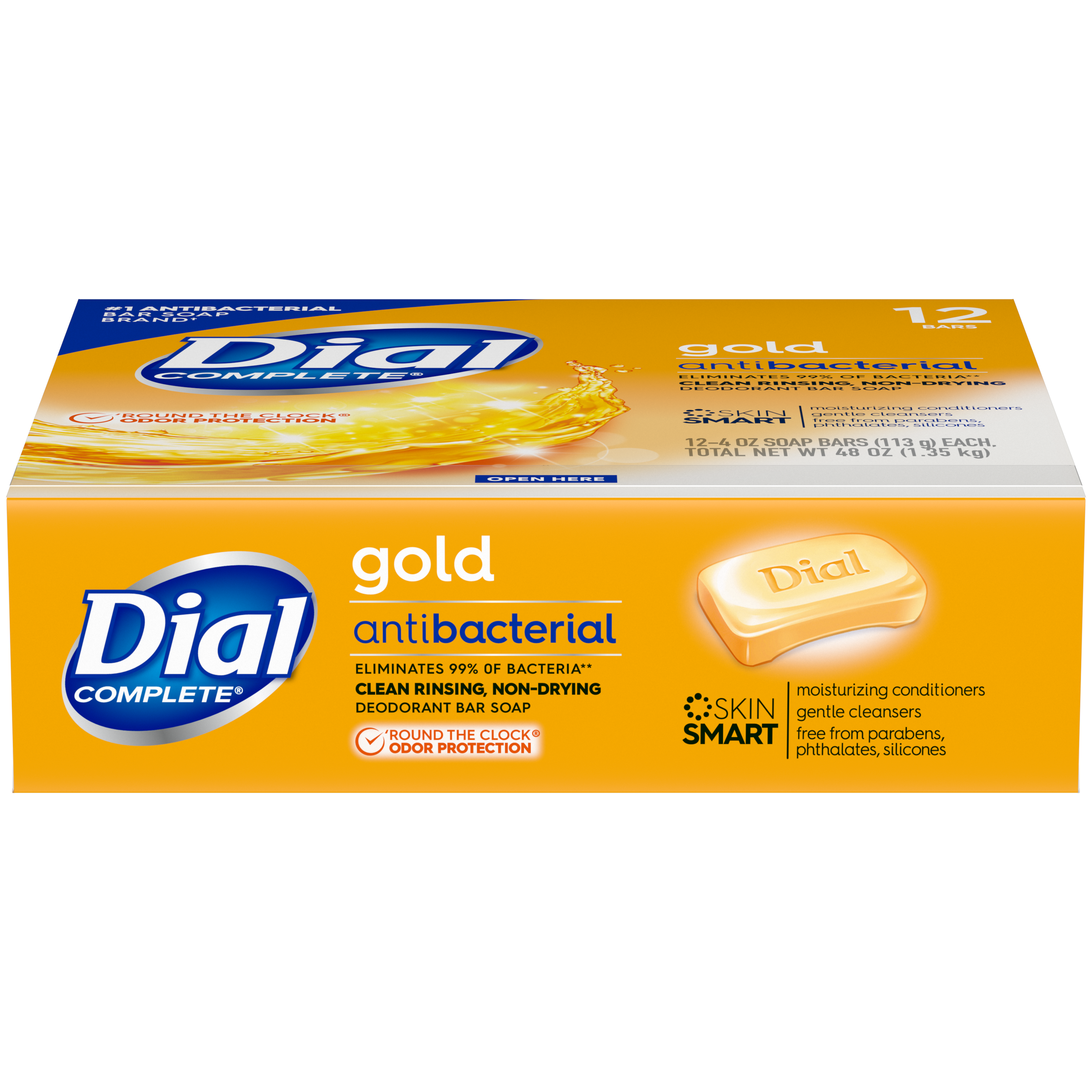Dial Antibacterial Deodorant Bar Soap, Advanced Clean, Gold, 4 oz, 12 Bars - image 4 of 10