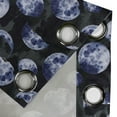 thumbnail image 4 of Ambesonne Moon Grommet Curtain, Night Concept Lunar Motifs Art, 50"x84", Soft Blue Black and Grey, 4 of 5