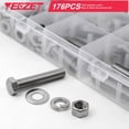 thumbnail image 2 of YEEZET 176PCS 1/4-20 5/16-18 3/8-16 Screws Assortment Kit 304 Stainless Steel Heavy Duty Bolts and Nuts Lock Flat Washers for Garage Door, 2 of 8