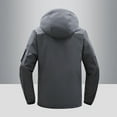 thumbnail image 5 of HOOMEUMY Men's Winter Jacket Fleece Lined Waterproof Windproof Hooded Outdoor Coat Warm Thick Snow Ski Jacket Gray L, 5 of 9
