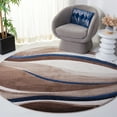 thumbnail image 2 of SAFAVIEH Hollywood Dalton Abstract Area Rug, Beige/Blue, 6'7" x 6'7" Round, 2 of 9