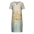 thumbnail image 5 of Robe d'Été Décontractée pour Femme à Manches Courtes, Col en V, à Imprimé Floral, 5 of 5