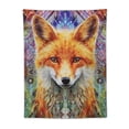 thumbnail image 5 of ONETECH LUCID EYE Divine Fox Tapestry, Trippy Animal Design, Psychedelic Orange/Green Abstract Artwork Wall Hanging, for Bedroom Living Room Dorm, Tall, 5 of 7