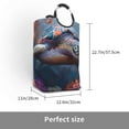 thumbnail image 3 of KLL Underwater Lazy Turtle Laundry Hamper,Large Canvas Fabric Lightweight Storage Basket Toy Organizer Dirty Clothes Collapsible Waterproof, 3 of 6