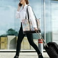 thumbnail image 5 of FORMRS Canvas Laptop Tote Bag for Women with 15.6" Computer Compartments Shoulder Handbag, Elegant Marble Pattern, 5 of 7