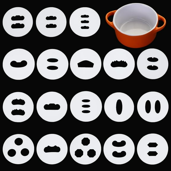 1Set 18 PCS Handle Pattern Disc for Extruder Pottery Tool 2.22inch Flat Round Acrylic Clay Handle Setter White Hand-Held Clay Extruder Plates for Sculpting and Crafting Clay Extruder Gun