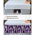 thumbnail image 7 of Purple Stripe Wrap Around Bed Skirts for Queen Bed 16" Drop,Bed Skirt with Adjustable Elastic Belt Dust Ruffle Bed Valance for Bedroom Black Grey White Gradient Striped Geometric Bed Frame Cover, 7 of 7