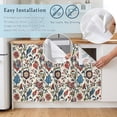 thumbnail image 5 of Boho Floral Cabinet Curtain 35"Wx35"L,Dustproof Under Sink Skirt with Self Adhesive Tape,Blue Red Flower Vintage Petals Branch Leaf Cabinet Curtain Cover for Kitchen Sink,Bathroom Vanity,Laundry Room, 5 of 9