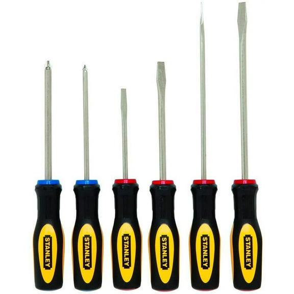 STANLEY 60-060, Alloy Steel 4''/6'' Standard 3''/6'' Cabinet Plastic Phillips Set with 6 Pieces Pack